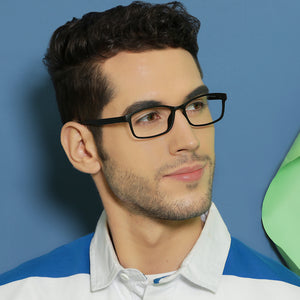 Black Rectangle Full Rim Unisex Eyeglasses by Lenskart Air Online-136715