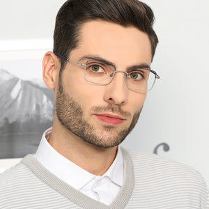 Gunmetal Rectangle Full Rim Unisex Eyeglasses by Vincent Chase VC-136761