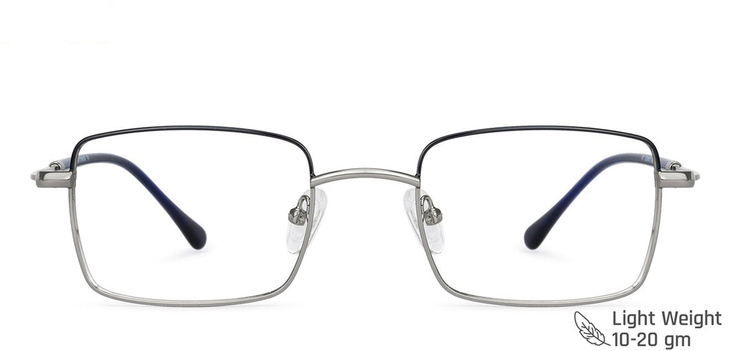 Gunmetal Rectangle Full Rim Unisex Eyeglasses by Vincent Chase VC-136761
