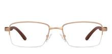 Load image into Gallery viewer, Gold Rectangle Half Rim Unisex Eyeglasses by Lenskart Air LA-136795