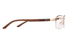 Load image into Gallery viewer, Gold Rectangle Half Rim Unisex Eyeglasses by Lenskart Air LA-136795