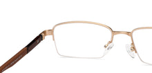 Load image into Gallery viewer, Gold Rectangle Half Rim Unisex Eyeglasses by Lenskart Air LA-136795