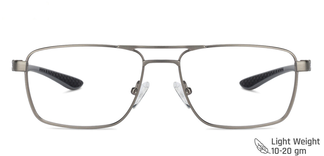 Gunmetal Rectangle Full Rim Unisex Eyeglasses by Vincent Chase Online-136811