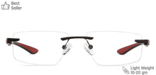 Load image into Gallery viewer, Black Rectangle Rimless Unisex Eyeglasses by Lenskart Air Computer Glasses-147968