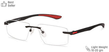 Load image into Gallery viewer, Black Rectangle Rimless Unisex Eyeglasses by Lenskart Air Computer Glasses-147968