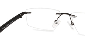 Black Rectangle Rimless Unisex Eyeglasses by Lenskart Air Computer Glasses-147968