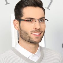 Load image into Gallery viewer, Black Rectangle Rimless Unisex Eyeglasses by Lenskart Air Computer Glasses-147968