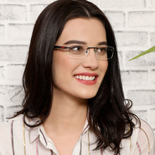 Load image into Gallery viewer, Black Rectangle Rimless Unisex Eyeglasses by Lenskart Air Computer Glasses-147968