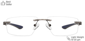 Grey Rectangle Rimless Unisex Eyeglasses by Lenskart Air Computer Glasses-147967