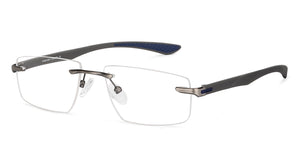 Grey Rectangle Rimless Unisex Eyeglasses by Lenskart Air Computer Glasses-147967