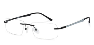 Grey Rectangle Rimless Narrow Unisex Eyeglasses by Vincent Chase-136824