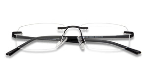 Grey Rectangle Rimless Narrow Unisex Eyeglasses by Vincent Chase-136824