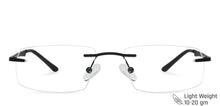Load image into Gallery viewer, Grey Rectangle Rimless Narrow Unisex Eyeglasses by Vincent Chase-136824