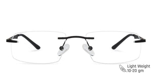 Grey Rectangle Rimless Narrow Unisex Eyeglasses by Vincent Chase-136824