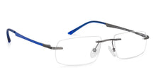 Load image into Gallery viewer, Gunmetal Rectangle Rimless Narrow Unisex Eyeglasses by Vincent Chase-136825