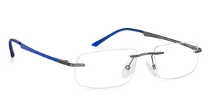 Gunmetal Rectangle Rimless Narrow Unisex Eyeglasses by Vincent Chase-136825