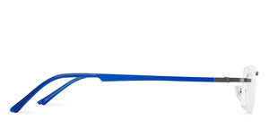 Gunmetal Rectangle Rimless Narrow Unisex Eyeglasses by Vincent Chase-136825