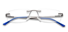 Load image into Gallery viewer, Gunmetal Rectangle Rimless Narrow Unisex Eyeglasses by Vincent Chase-136825