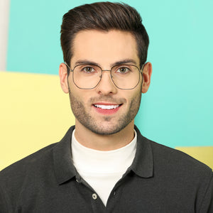 Gold Square Full Rim Unisex Eyeglasses by Vincent Chase Essentials-136851
