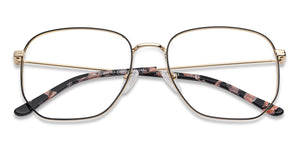 Gold Square Full Rim Unisex Eyeglasses by Vincent Chase Essentials-136851