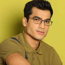 Load image into Gallery viewer, Gunmetal Geometric Full Rim Unisex Eyeglasses by Vincent Chase Computer Glasses-138069