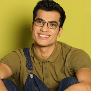 Gunmetal Geometric Full Rim Unisex Eyeglasses by Vincent Chase Computer Glasses-138069