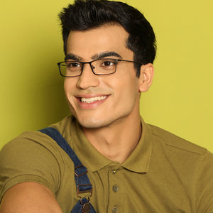 Gunmetal Geometric Full Rim Unisex Eyeglasses by Vincent Chase Computer Glasses-138069
