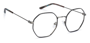 Gunmetal Hexagonal Full Rim Narrow Unisex Eyeglasses by Vincent Chase-136853