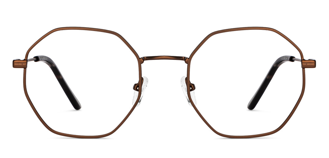 Brown Geometric Full Rim Unisex Eyeglasses by Vincent Chase-201839