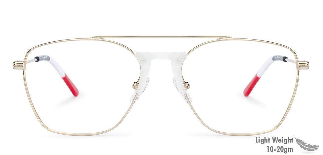 Gold Wayfarer Full Rim Unisex Eyeglasses by Vincent Chase Online-136856