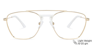 Gold Wayfarer Full Rim Unisex Eyeglasses by Vincent Chase Online-136857