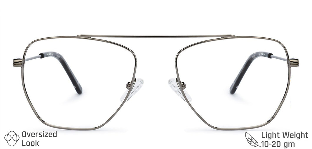 Gunmetal Square Full Rim Unisex Eyeglasses by Vincent Chase VC-136859