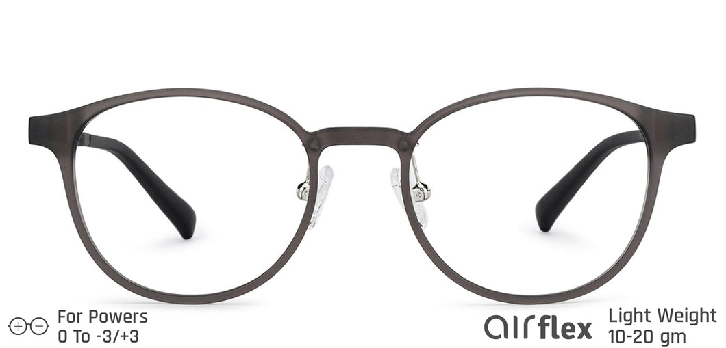 Grey Round Full Rim Unisex Eyeglasses by Lenskart Air LA-137092