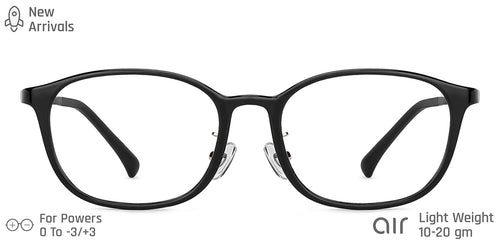Black Rectangle Full Rim Unisex Eyeglasses by Lenskart Air LA-137099