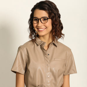 Brown Rectangle Full Rim Unisex Eyeglasses by Lenskart Air LA-137100