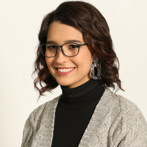 Blue Rectangle Full Rim Unisex Eyeglasses by Lenskart Air Computer Glasses-146718