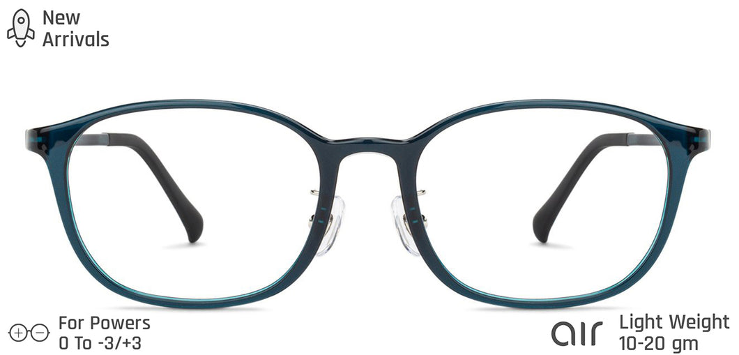 Blue Rectangle Full Rim Unisex Eyeglasses by Lenskart Air Computer Glasses-146718