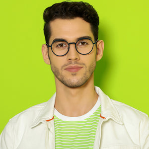 Blue Round Full Rim Unisex Eyeglasses by Lenskart Air LA-137103