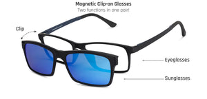 Blue Rectangle Full Rim Unisex Eyeglasses by Lenskart Air Online-137766