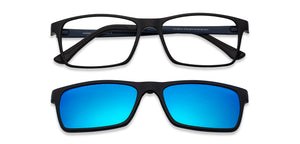 Blue Rectangle Full Rim Unisex Eyeglasses by Lenskart Air Online-137766
