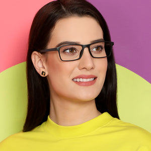 Silver Rectangle Full Rim Unisex Eyeglasses by Lenskart Air Online-137767