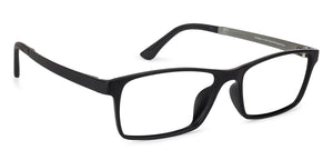 Silver Rectangle Full Rim Unisex Eyeglasses by Lenskart Air Online-137767