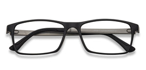 Silver Rectangle Full Rim Unisex Eyeglasses by Lenskart Air Online-137767