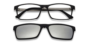 Silver Rectangle Full Rim Unisex Eyeglasses by Lenskart Air Online-137767