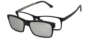 Silver Rectangle Full Rim Unisex Eyeglasses by Lenskart Air Online-137767