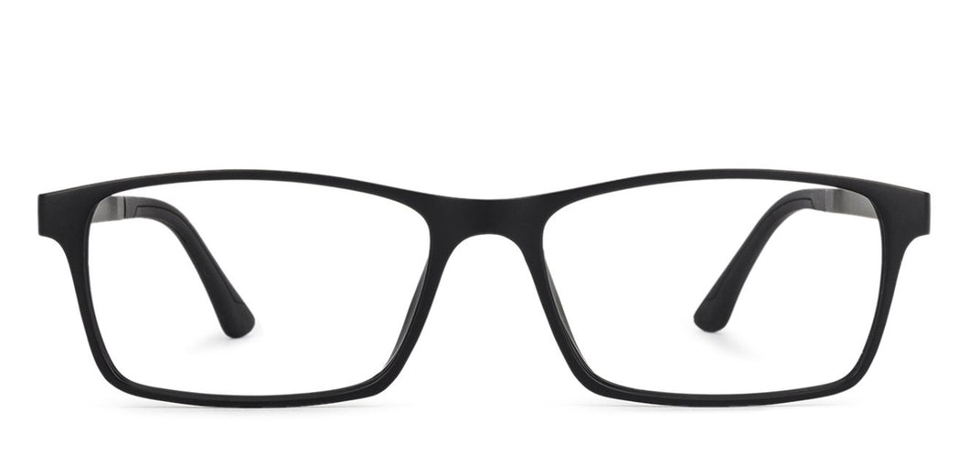 Silver Rectangle Full Rim Unisex Eyeglasses by Lenskart Air Online-137767