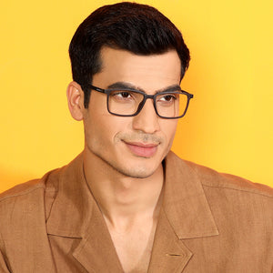 Blue Rectangle Full Rim Unisex Eyeglasses by Vincent Chase Online-137876