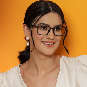 Blue Rectangle Full Rim Unisex Eyeglasses by Vincent Chase Online-137876