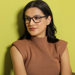 Grey Rectangle Full Rim Unisex Eyeglasses by Vincent Chase Online-137881