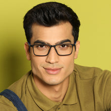 Load image into Gallery viewer, Black Rectangle Full Rim Unisex Eyeglasses by Vincent Chase Essentials-137883